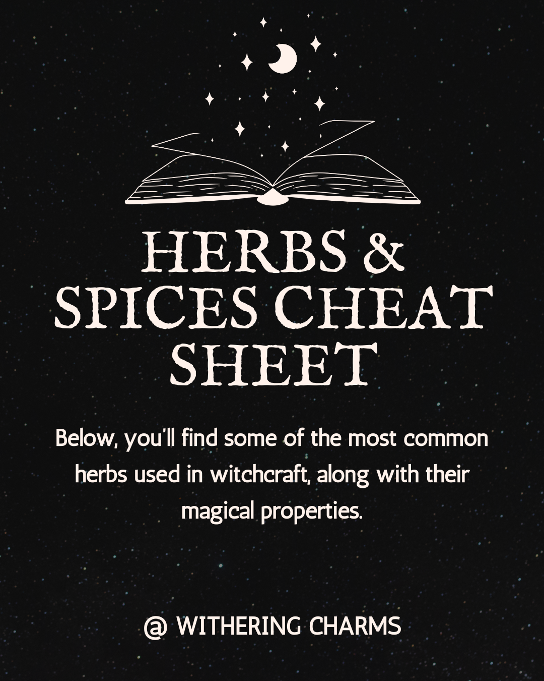 50 COMMON HERBS & SPICES CHEAT SHEET